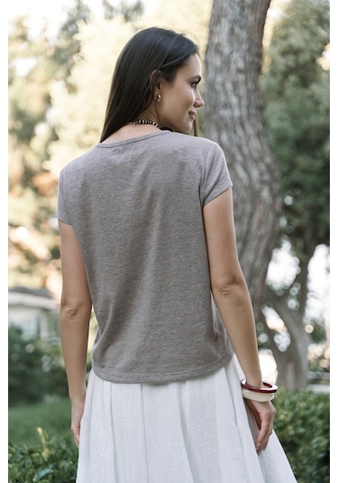 Bohemai Suva Kısa Kol Vizon T-shirt Vizon
