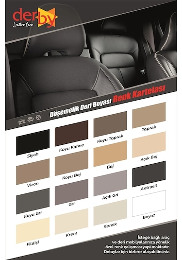 Derby Açık Gri Deri Döşeme Ve Direksiyon Boyama 3 Lü Set