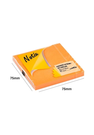 Notix Yapışkanlı Not Kağıdı Neon Turuncu 75 Mm X 75 Mm 80 Yaprak