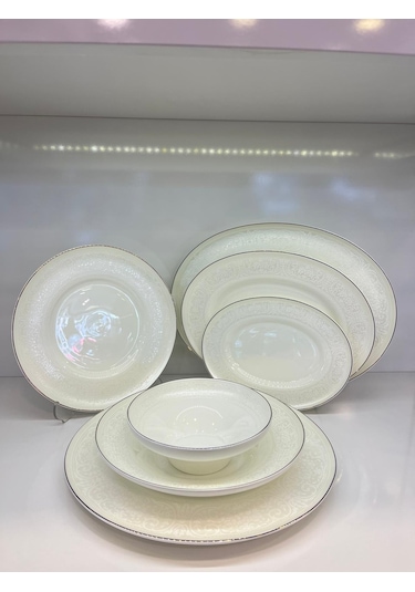 Aryıldız 60 Parça Dante Yemek Takımı Altın Beyaz - Altın