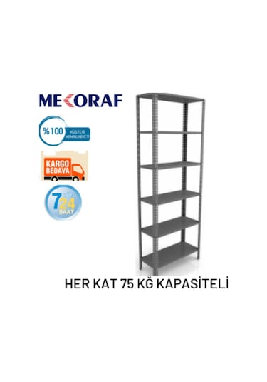 Mekoraf Mekoraf 43 X 93 6 Katlı 2.5 Metre Raf Sistemi