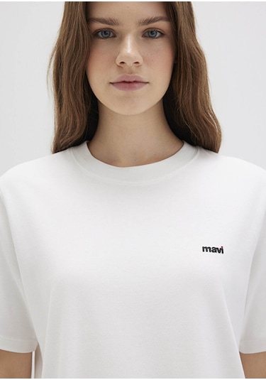 Mavi Kırık Beyaz Kadın T-shirt M1612122-70057 Kırık Beyaz