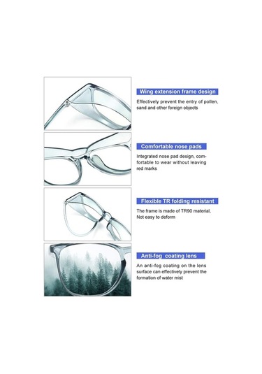 Trendooze Güvenlik Gözlükleri Kadın-erkek Saftey Anti-sis Şeffaf Mavi