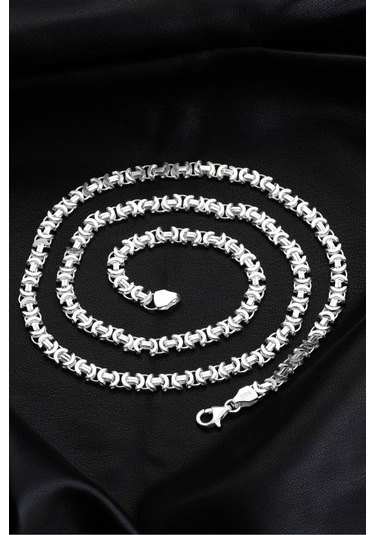 925 Ayar Gümüş Euro Kral Model Zincir Kolye 5,5 Mm