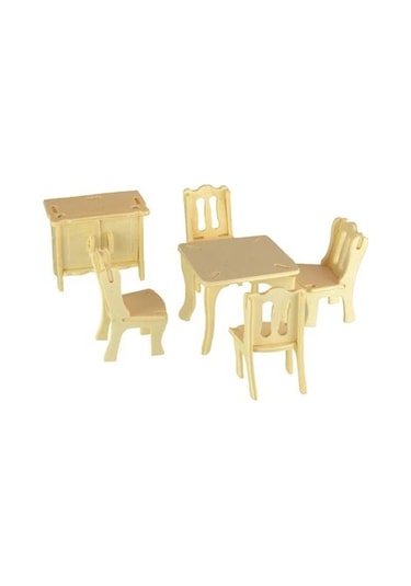 3d Kendin Yap Ahşap Puzzle Yemek Masası Maket Çocuk Aktivite