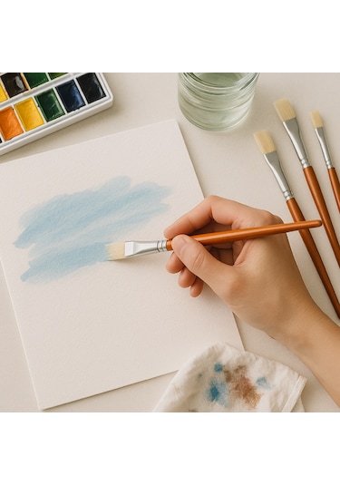 Hannah Profesyonel Domuz Kılı Kahverengi Yağlı Boya Fırçası Seti