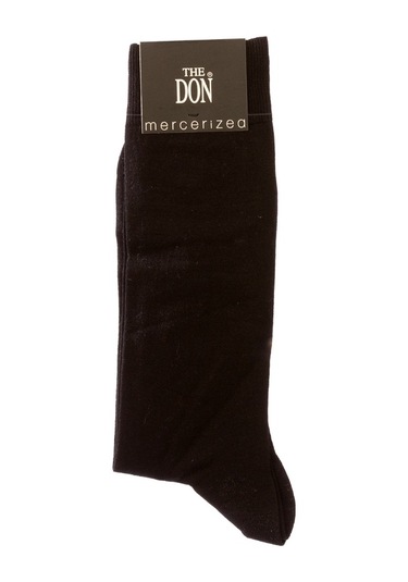 The Don Siyah Renk Düz Merserize Erkek Çorap