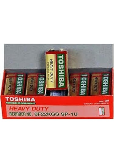 Toshiba 10 Adet 9 Volt Yassı Pil