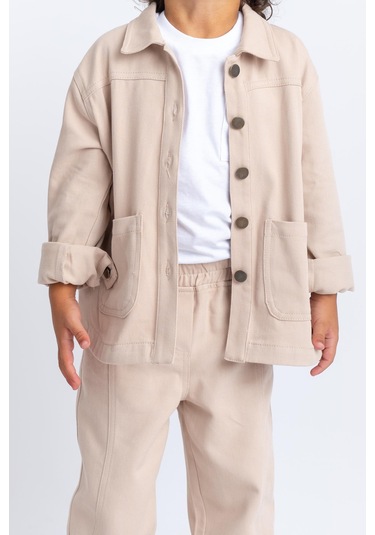 Cigit Gabardin Ceket 2-7 Yaş Bej Bej