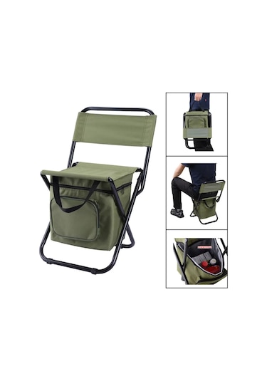 3'ü 1 Arada Açık Katlanır Sandalye Buz Arkalığı İle Taşınabilir Yüksek Yük One Size Multicolor Çok Renkli