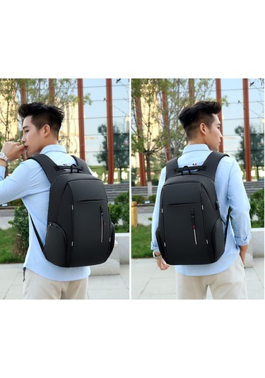 Dizüstü Bilgisayar Sırt Çantası 15,6 İnç, Usb Şarj Bağlantı Siyah