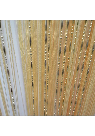 1mx2m Dekoratif Damla Zincir Boncuk Pencere Kapı Perdesi Perde İpi Kapı Oda Bölücü Bej