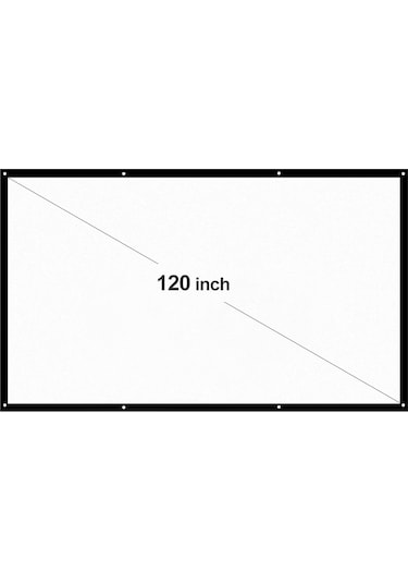 120 İnç 16:9 Projektör Ekranı Taşınabilir Hd Projeksiyon Ekranı Katlanabilir Duvara Monte Ev Sineması Ofis Filmleri İç Mekanlar Dış Mekanlar İçin