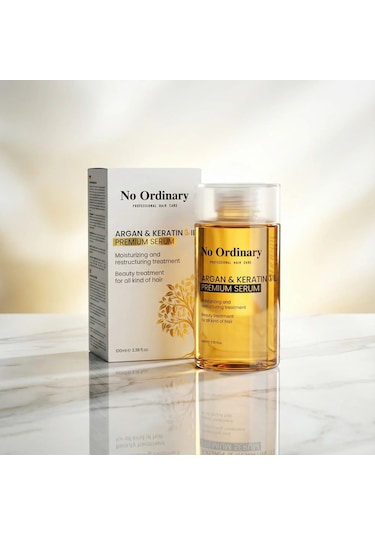 No Ordinary Premium Argan & Keratin içerikli Doğal Saç Bakım Yağı & Serum 100 ML