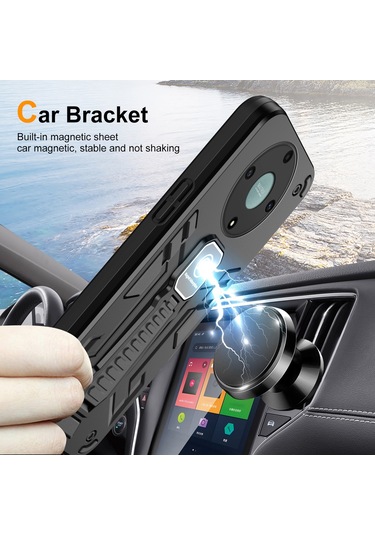 Honor X9a 5g / X40 5g / Magic5 Lite 5g Telefon Kılıfı Kickstand Sert Pc Yumuşak Tpu Sağlam Kapak