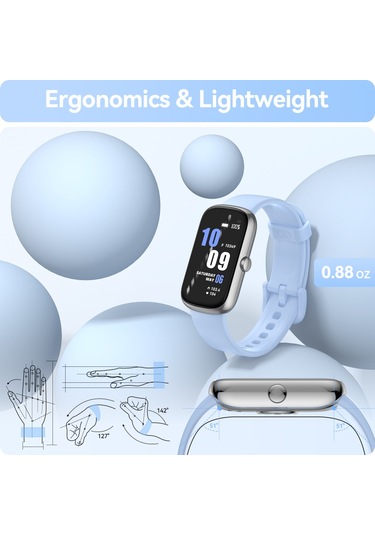 Geeroyoo JZR-GY Nabız Uyku Takipçili Ip68 Adım Kalori Sayacı Spor Aktivite Takipçisi Mavi Akıllı Saat (İthalatçı Garantili)