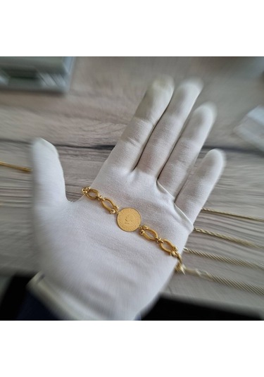 Çeyrek Ziynet Altın Bileklik Tifany Zincirli