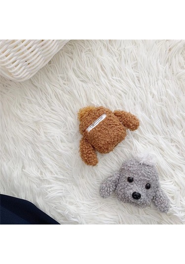 Apple Airpods Pro 1. / 2. Nesil İle Uyumlu Kılıf Kalp Leopar Taş Kiraz Desenli Fiyok Tutmalı Kılıflar Kahverengi