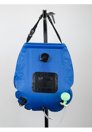 Youtek 20l Pvc Güneş Enerjili Kamp Duş Çantası - Mavi, 45 C Isıtma, Taşınabilir, Çamurluk Ve Şişe İle Doğal Manzaralı Aktivitelere Uygun Mavi