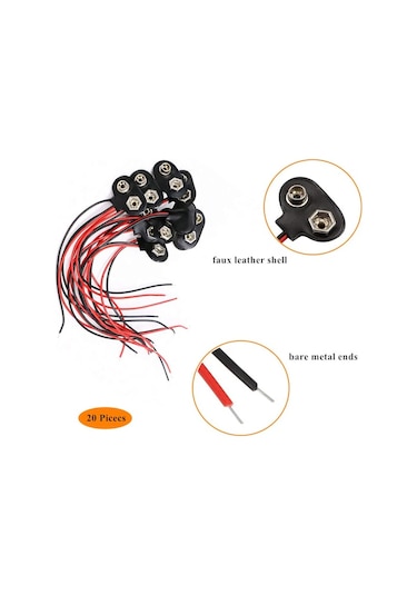 Ay Magnet 10 Adet 9 Volt Pil Yuvası-Pil Yatağı Ikili 9V Pil Bşlğı