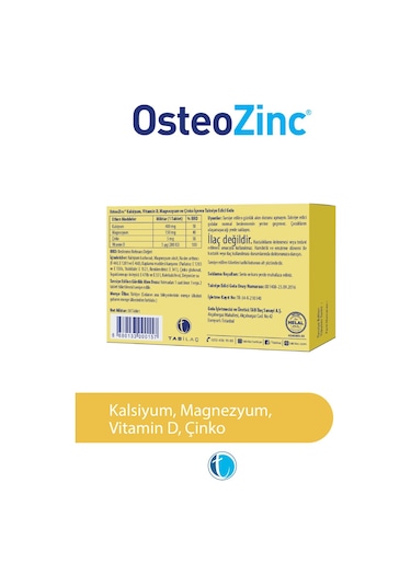 Osteozinc Kalsiyum Magnezyum Çinko D Vitamini 30 Tablet