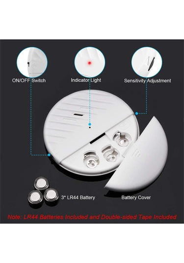 Youtek Ev Otel Giriş Koruması Titreşim Algılayıcı, 125 Db Yüksek Sesli Alarm, İnce Tasarım, Siyah 1 Adet