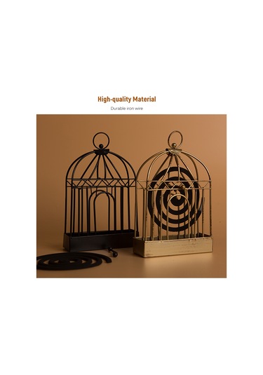 Monyee Siyah Metal Kuş Kafesi Desenli İç Mekan İçin Mosquito Coil Tutucu - Otel, Ev, Salon, Yatak Odası Uygun Diğer