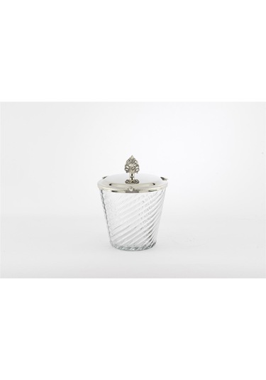 Mikasa Moor Gümüş Kapaklı Cam Kavanoz 14x18cm Gümüş - Şeffaf