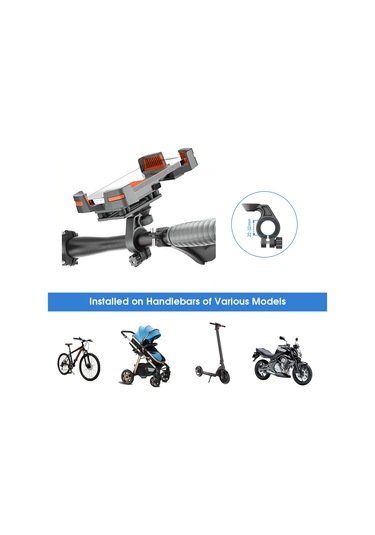 Geeksen Motor Süpürgesi, Elektrikli Bisiklet Ve Bisiklet İçin 360 Döner, Tek Tık Kilitli, Sarsıntı Emici Telefon Tutucu - Siyah Pb09plus-ad Siyah