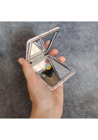 Cep Ayna Gül Makyaj Çanta Seyahat Taşınabilir Ayna Kozmetik Büyüteç Kompakt Çok  Renkli