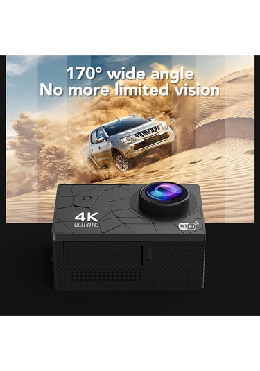 Motorsiklet,kurye İçin Aksiyon Kamerası 2 İnç Hd Ekran Suya Karşı Dayanıklı 170 Derece Geniç Açılı Siyah