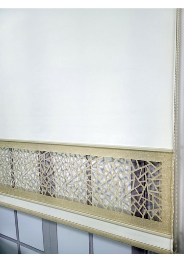 Yeni Nesil Çift Renk Lazer Stor Perde Mat Kalın Kumaşlı Renk Seçenekli Beyaz-sütlü Kahve