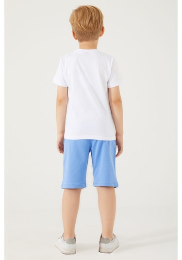 Mickey Mouse Skate Beyaz Erkek Çocuk Bermuda Takım 5274-33113 Beyaz