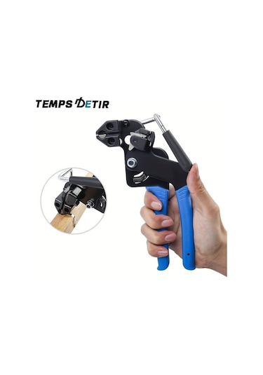 Xuweiwei 1 Adet Mavi 12mm Genişlik Metal Bağlantı Lastiği Sıkma Kesme Paslanmaz Çelik Kablolu Bağlama Pensesi