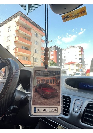 Kişiye Özel Araba Fotoğraflı Ve Plaka Yazılı Dikiz Aynası Süsü Hediye Aksesuar