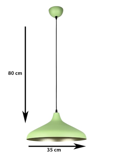 Nil Cafe Yeşil İçi Gold Renk Sarkıt Cafe - Mutfak Tekli Avize Altın - Yeşil