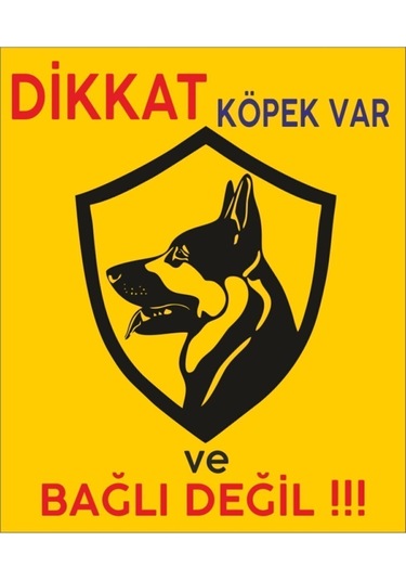 Dikkat Köpek Var Levhası 3 Mm Mdf 20x30 Cm