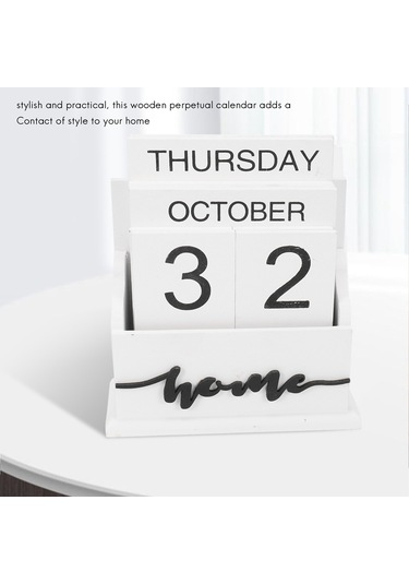 Ahşap Midye Kabuğu Masa Bloğu Takvim Hafta Ay Tarih Gösterimi