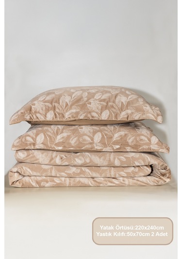 Elart Stella Comfort Uyku Seti Yatak Örtüsü Çift Kişilik 3 Parça 220x240 Cm Bej Bej