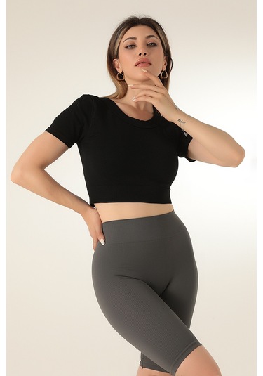 Doremi Dikişsiz Kısa Spor Üst-22621 001