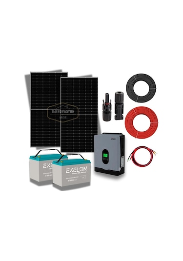 5000 Watt Tv Büyük Buzdolabı Solar Paketi 550w Güneş Paneli 1.6kw İnverter 200ah Jel Akü