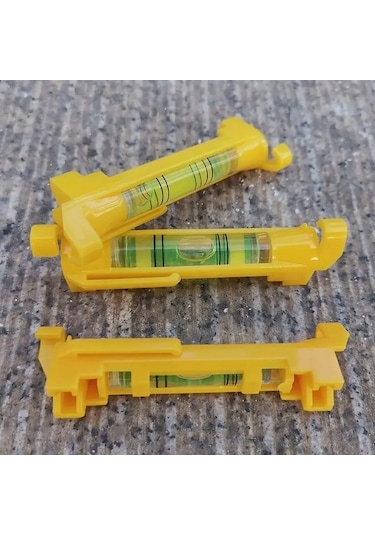 Besthome1 4 Parçalı İnşaat Terazisi - Yüksek Hassasiyetli Plastik Kabarcık Seviye Aleti Sarı