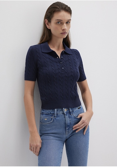 Mavi - Lacivert Triko Polo 1710328-84371 Lacivert