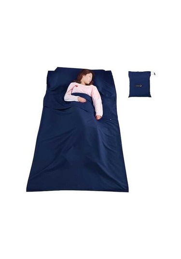 Pazly Leke Geçirmez Poliester Uyku Tulumu Astarı - 115x210cm, Taşıma Çantası, Çok Renkli Çok Renkli