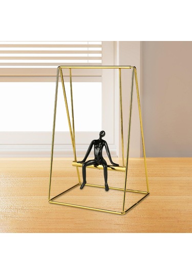 Suntek Salıncak Figürü Reçine Heykelcik Oturma Odası Soyut 24,5cmx37cm