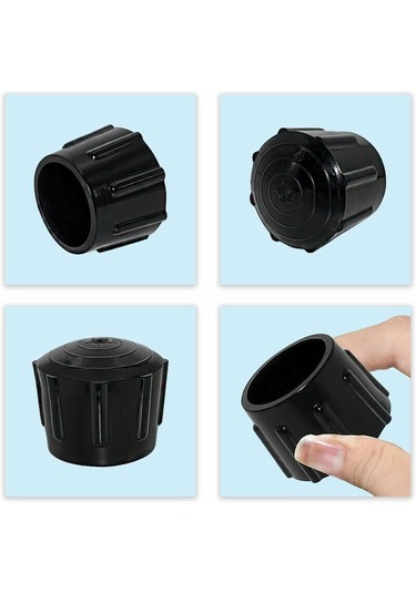 Yuvarlak Mobilyalar İçin 4'lü Kaymaz Sentetik Kauçuk Zemin Koruyucu Seti, Çapı 35 Mm, 3,5 Cm, Siyah Diğer