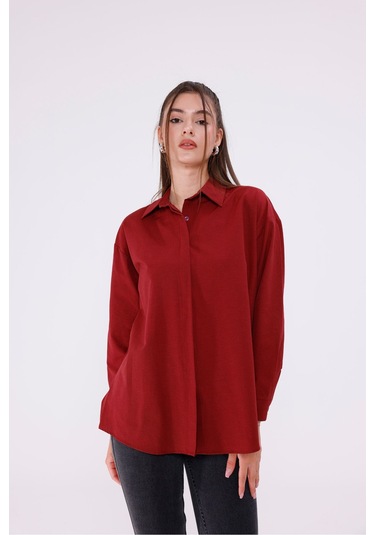 Kadın Trend Gömlek Bordo