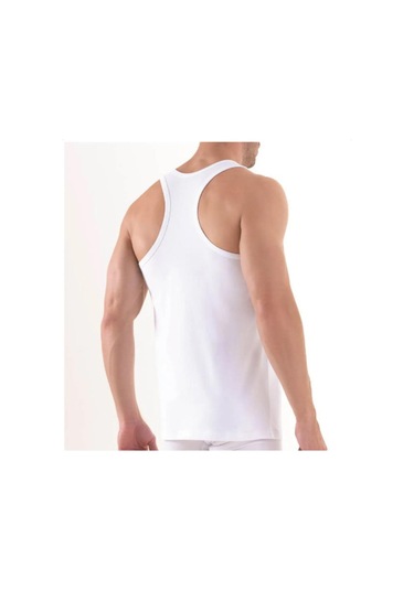 Blackspade Erkek Sırtı Çapraz Atlet 2 Li Paket 9676 Beyaz