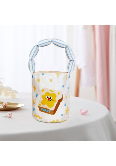 Homyl Kadın Kova Çantası Taşınabilir Çanta Günlük Sevimli Ekmek Deseni