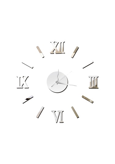 Reedark Gümüş Akrilik Yansımalı Duvar Saati - Sessiz, Doğru Zamanlama - Oturma Odası/yatak Odası Dekorasyonu - Ev Aletleri Pil Dahil Değil Gümüş